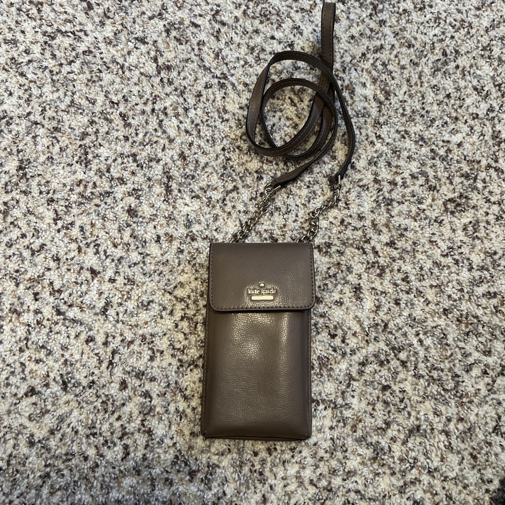 Kate Spade New Mocco‎ Brown Leather/Card/Phone Crossbody Bag Purse